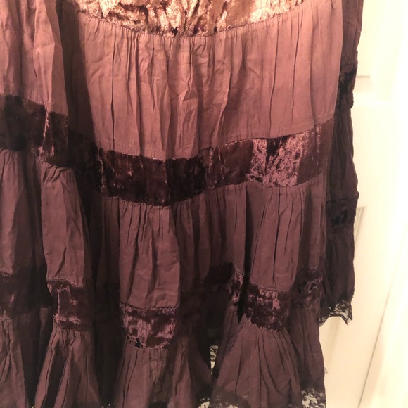 Long brown ruffle romantic skirt new - Picture 4 of 7